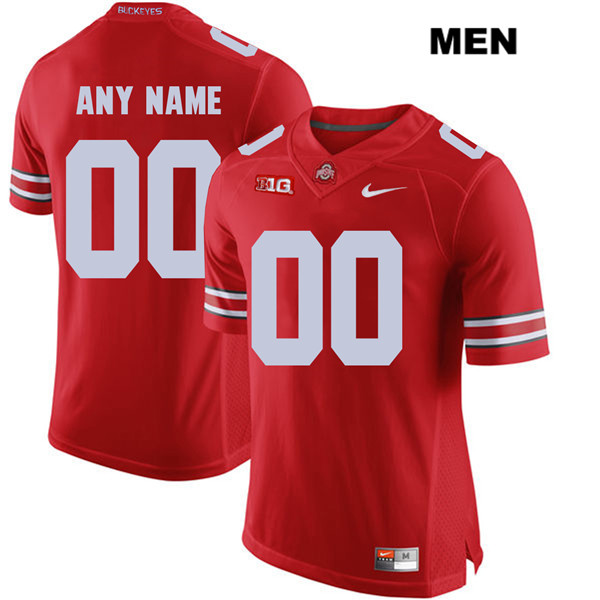 Ohio State Buckeyes Men's Custom #00 Red Authentic Nike College NCAA Stitched Football Jersey HN19G43BE